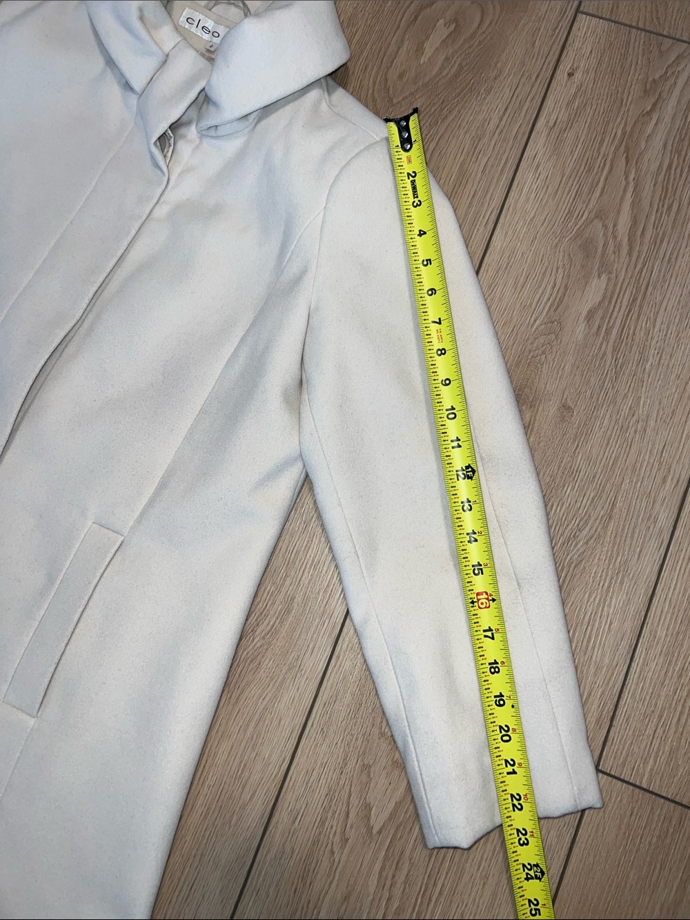 cleo Cream A-Line Stand Collar Trench Coat - Picture 14 of 14
